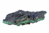 Sparkling Azurite Crystals on Fibrous Malachite - China #247734-1